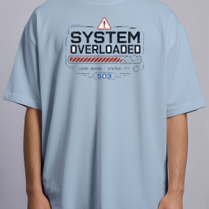 System Overloaded — Light Blue male front