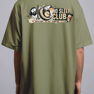 No Sleep Club — Olive Green male back