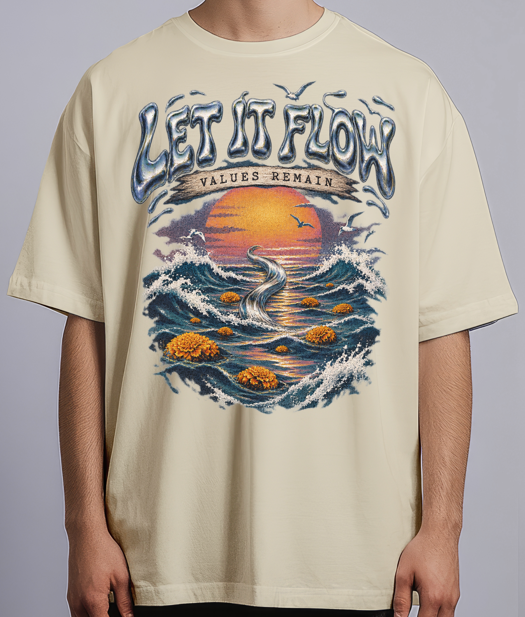 Let It Flow — Oversized Streetwear Tee - Image 3
