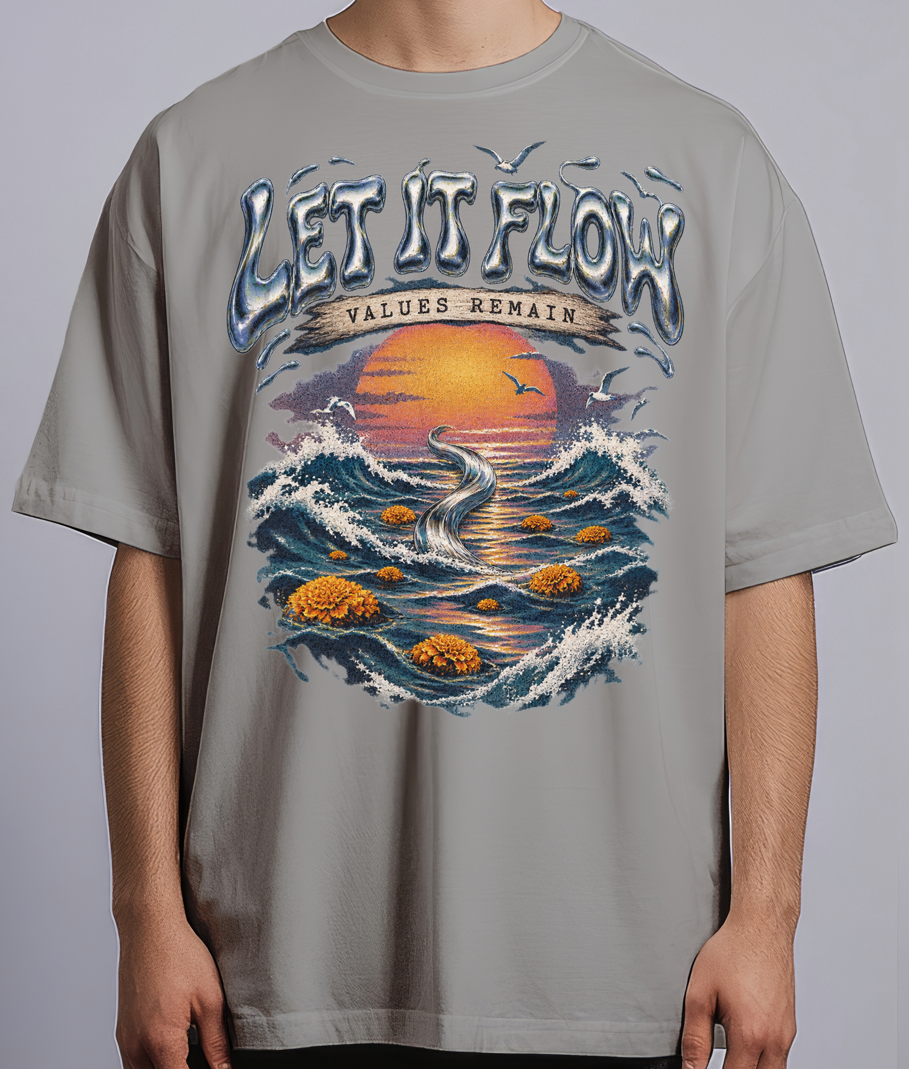 Let It Flow — Oversized Streetwear Tee - Image 2